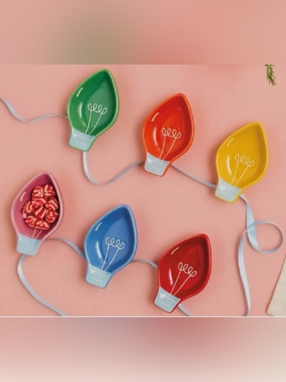 Danica Jubilee Colorful Ceramic Light Bulb Pinch Bowls Set of 6 New In Box